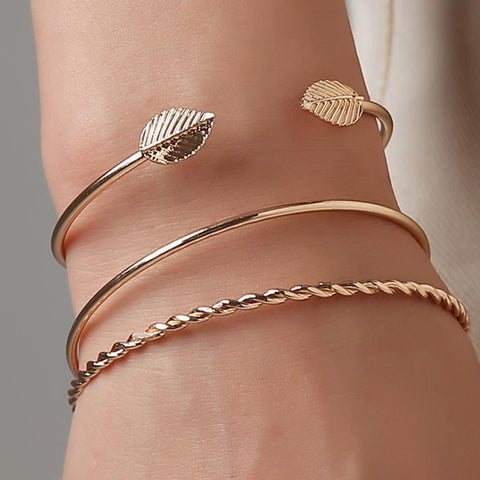 Fashion Simple Gold SV Plated Cuff Bracelets