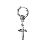 1Pcs Black Silver Color Gothic Cross Rock Ear Ring