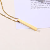 Vnox Customize Pillar Bar Necklaces for Men, Vertical 3D Stainless Steel Geometric Pendant, Simple Minimalist Casual Jewelry