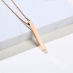 Vnox Customize Pillar Bar Necklaces for Men, Vertical 3D Stainless Steel Geometric Pendant, Simple Minimalist Casual Jewelry