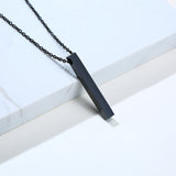 Vnox Customize Pillar Bar Necklaces for Men, Vertical 3D Stainless Steel Geometric Pendant, Simple Minimalist Casual Jewelry