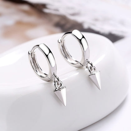 New 925 Sterling Silver Women Men Earrings Black Ear