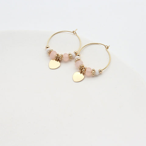 Heart Pendant Earrings Gold