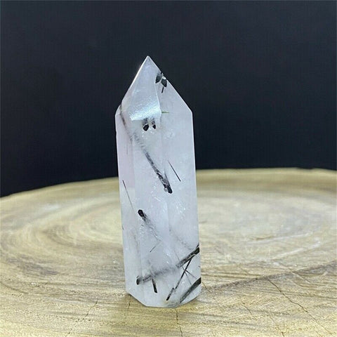 Natural black tourmaline crystal energy column 60-80g